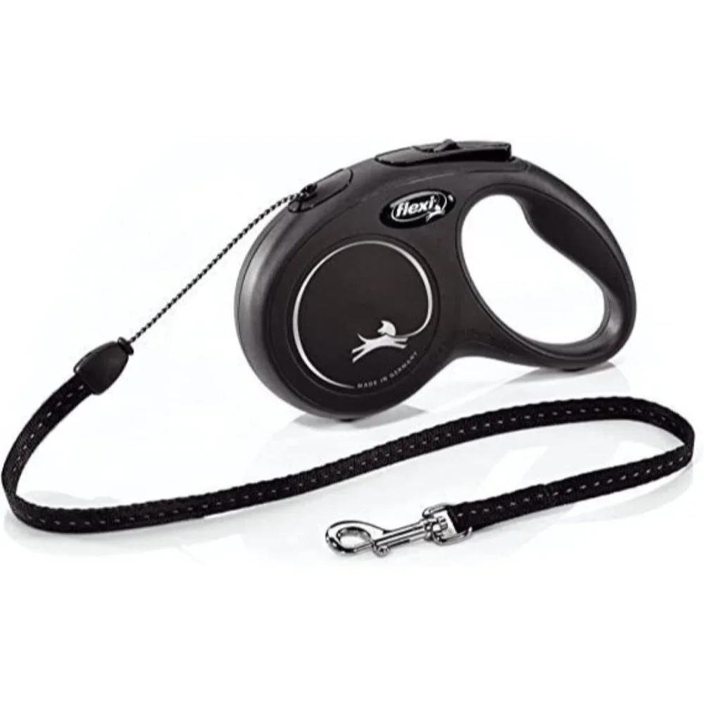 Flexi NEW Classic Dog Leash Retractable Cord for SMALL Pet 0-26 lb BLACK 16 feet